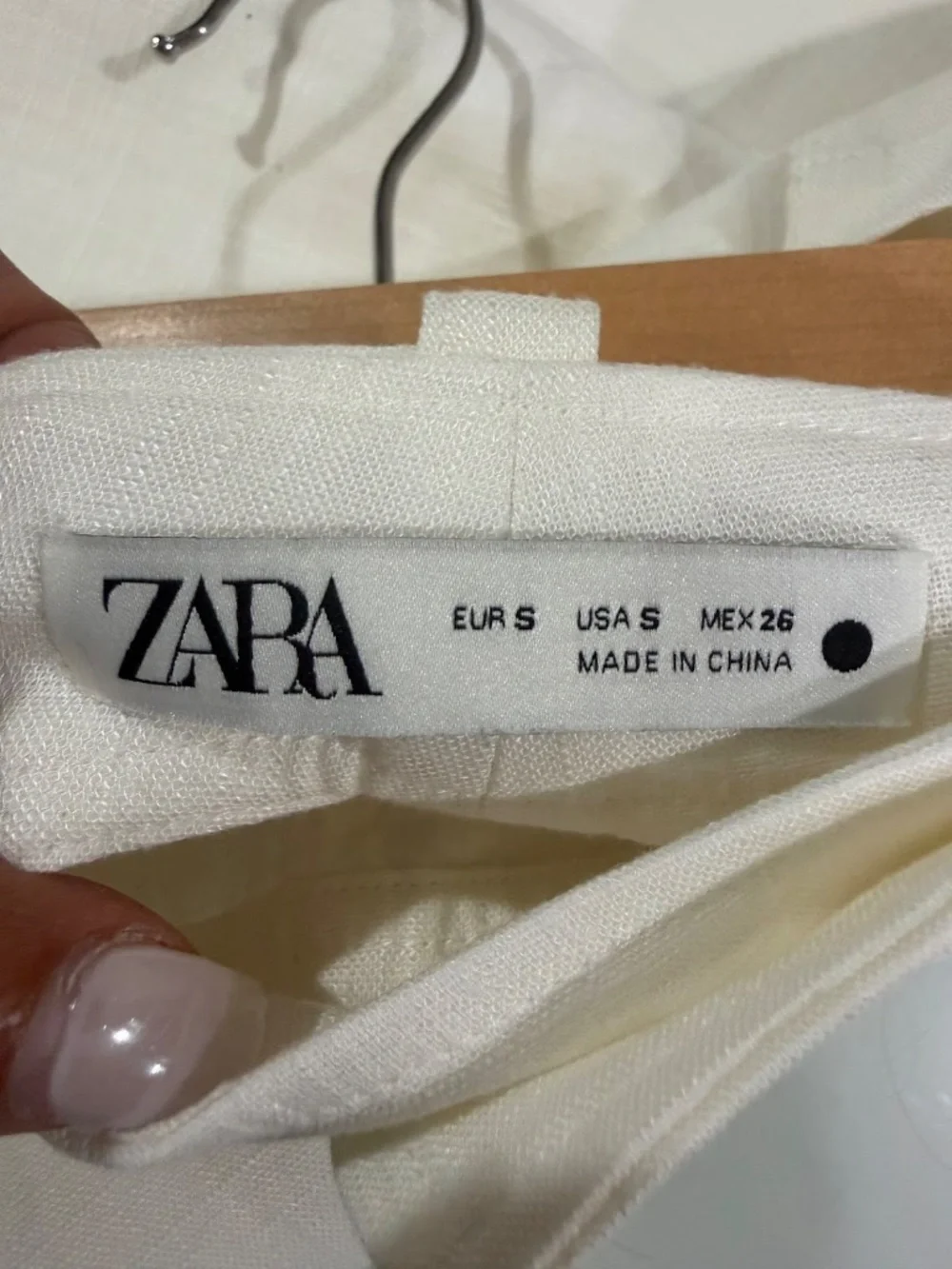 Zara Ecru Embroidered Scalloped Eyelet Hem Wide-Leg Trousers Pants Size S NWT